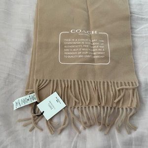 Super soft cashmere Coach scarf, new with tags